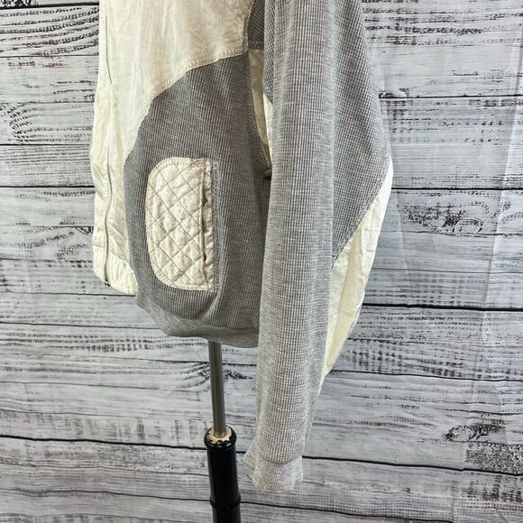 East West Vintage Puffy Ski Jacket Windbreaker Coat w/ Hood sz Large Gray Beige - Picture 11 of 14